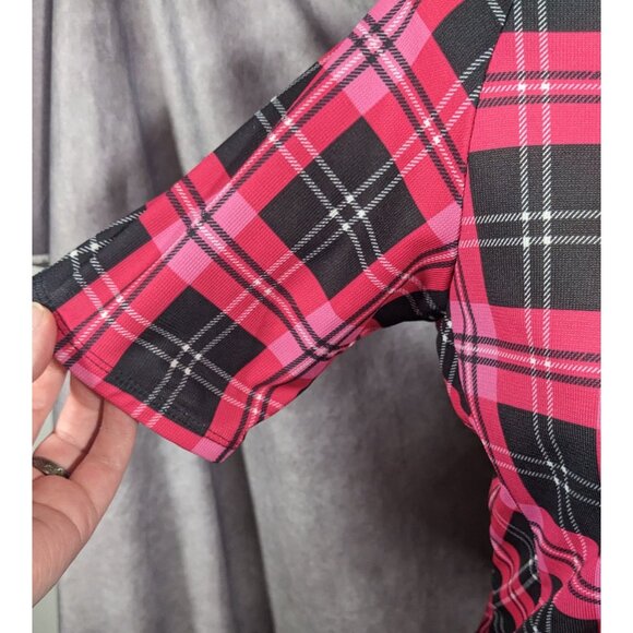 Sugoi Lumber Jane Pink And Black Plaid Cycling Jersey With Pockets Size Small - Picture 13 of 16
